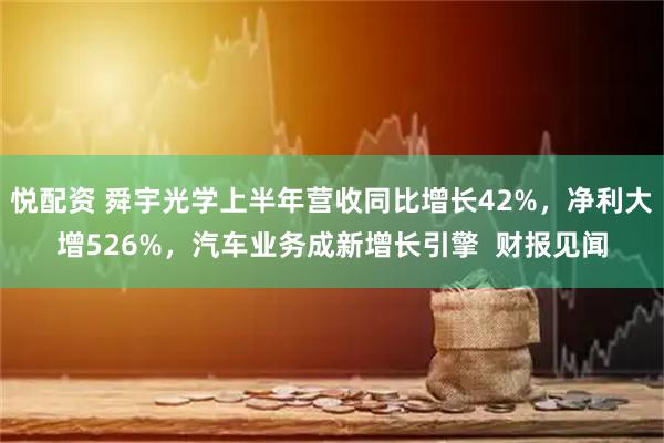 悦配资 舜宇光学上半年营收同比增长42%，净利大增526%，汽车业务成新增长引擎  财报见闻
